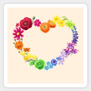 A rainbow of flowers for you Sticker